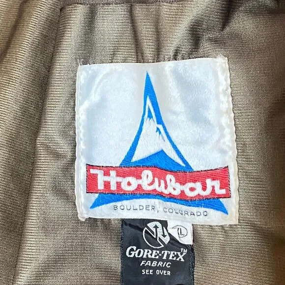 Vintage Holubar Gore tex hooded rain jacket cargo pockets work stains Large - Picture 10 of 12